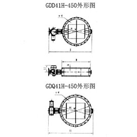 GDD41H-450(電動)、GDQ41H-450(氣動)電/氣驅(qū)動高溫蝶閥